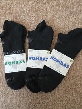 Bombas Mens XL Black Ankle Socks Athletic Comfortable